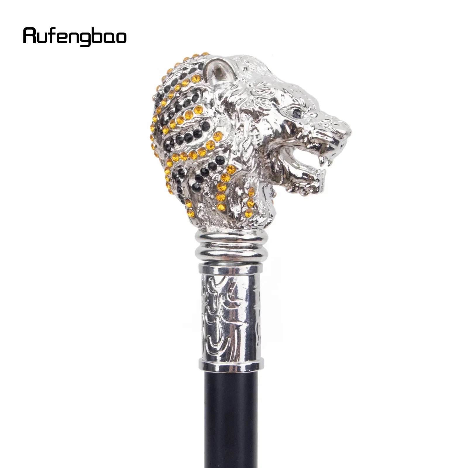 ไม้เท้าแฟชั่นหัวสิงโตสีขาวสุดหรู สำหรับงานปาร์ตี้ ไม้เท้าตกแต่ง ด้ามจับทรงหรูหรา ไม้เท้าทรงครอสเซียร์ ความยาว 90 ซม.