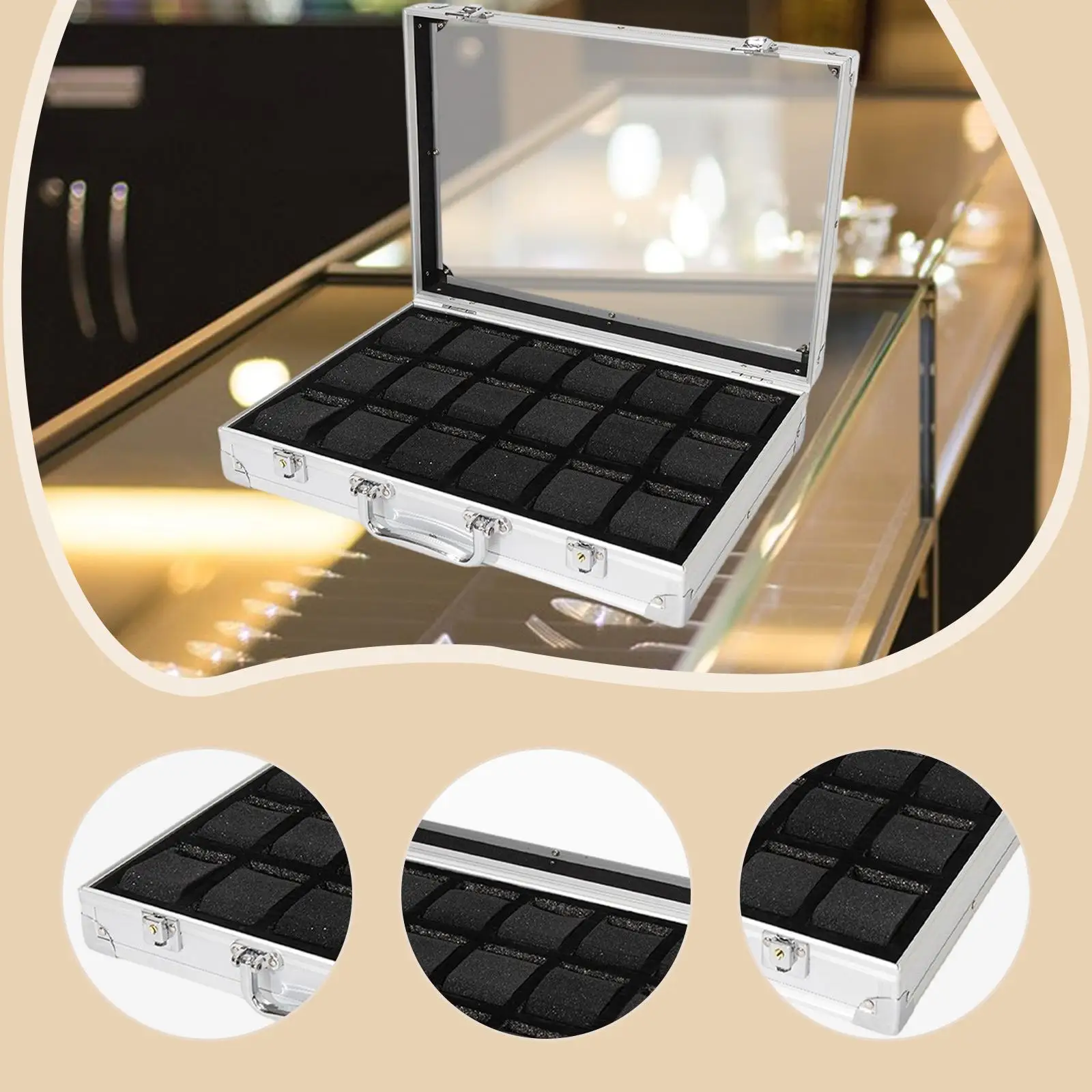 حقيبة ساعة بمقبض، منظم للساعة، حقيبة حمل محمولة مدمجة من سبائك الألومنيوم، صندوق ساعة فاخر لهدية الزوج