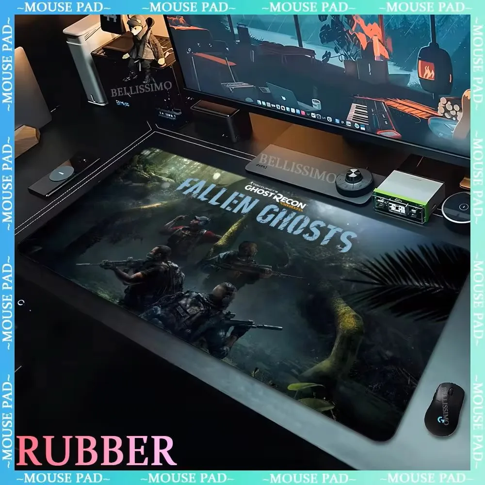 Anime XXL Mouse Pads Gamer T-Tom Clancy's Ghost Recon Computer Pad Oversized Game Accessory Locking Edge Keyboard Pad 1200X600MM