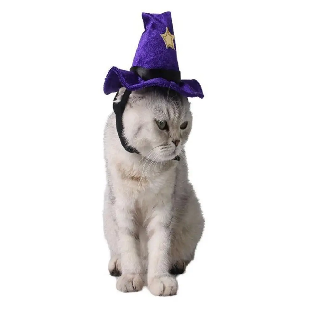 Funny Adjustable Pet Pirate Hat Breathable Soft Cat Wizard Hat Pet Witch Hat Cat Spider Hat Halloween Party