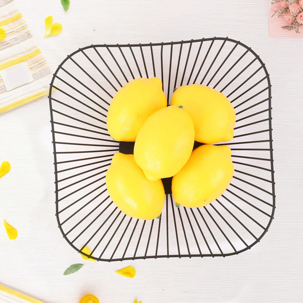 

Iron Fruit Basket For Kitchen Counter Storage Vegetable Snack Holder Desktop Decor Black Metal Wicker Basket Household