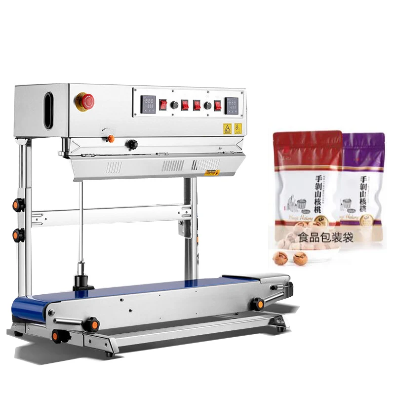 

Plastic Bag Sealer Package Machine Continuous Film Band Sealer Vertical Heating Sealing Packing Machine