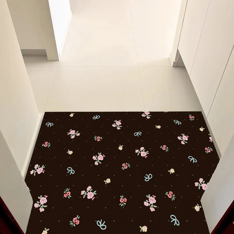 Butterfly PVC Loop Coil Doormat Decorative Entryway Rug Anti-slip Dust Remove Cuttable Washable Front Door Floor Mat