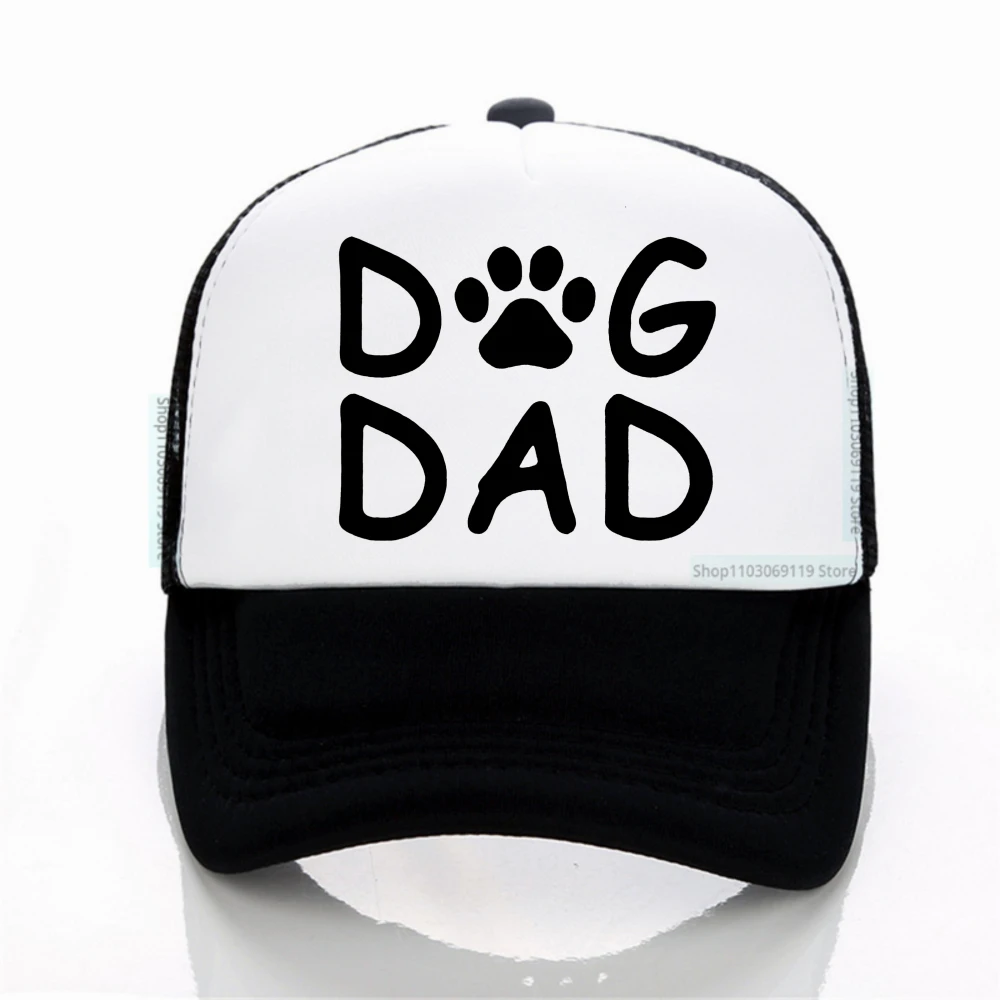 

dog dad print retro baseball cap Adjustable Net breathable Cap outdoor party camping trip sun hat truck driver Sunscreen caps