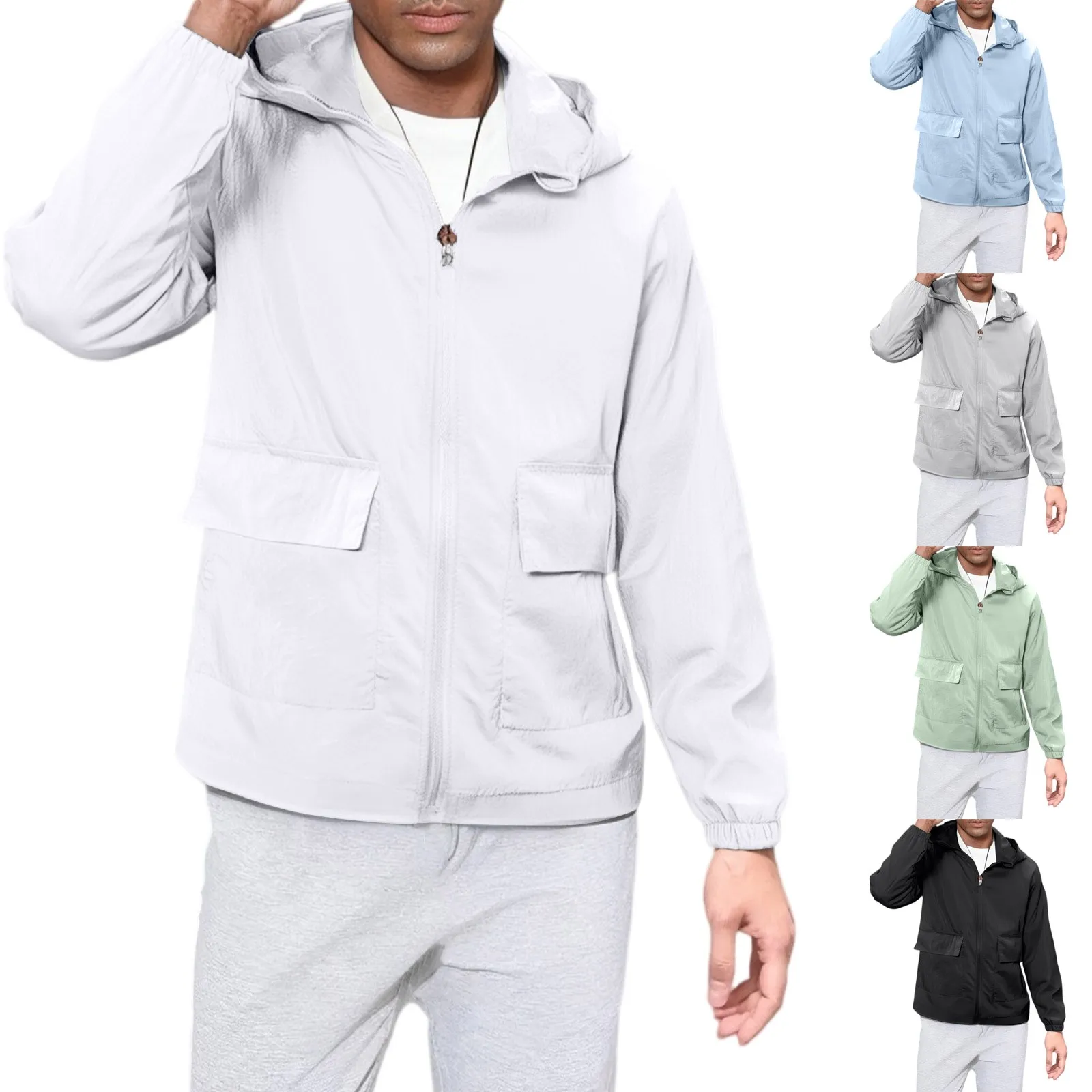 للجنسين سترة خفيفة الوزن قابلة للتنفس في الهواء الطلق معطف مقاوم للماء الشمس الأشعة فوق البنفسجية سريعة الجافة Protectionacket مقنعين سترات ناعمة 2025