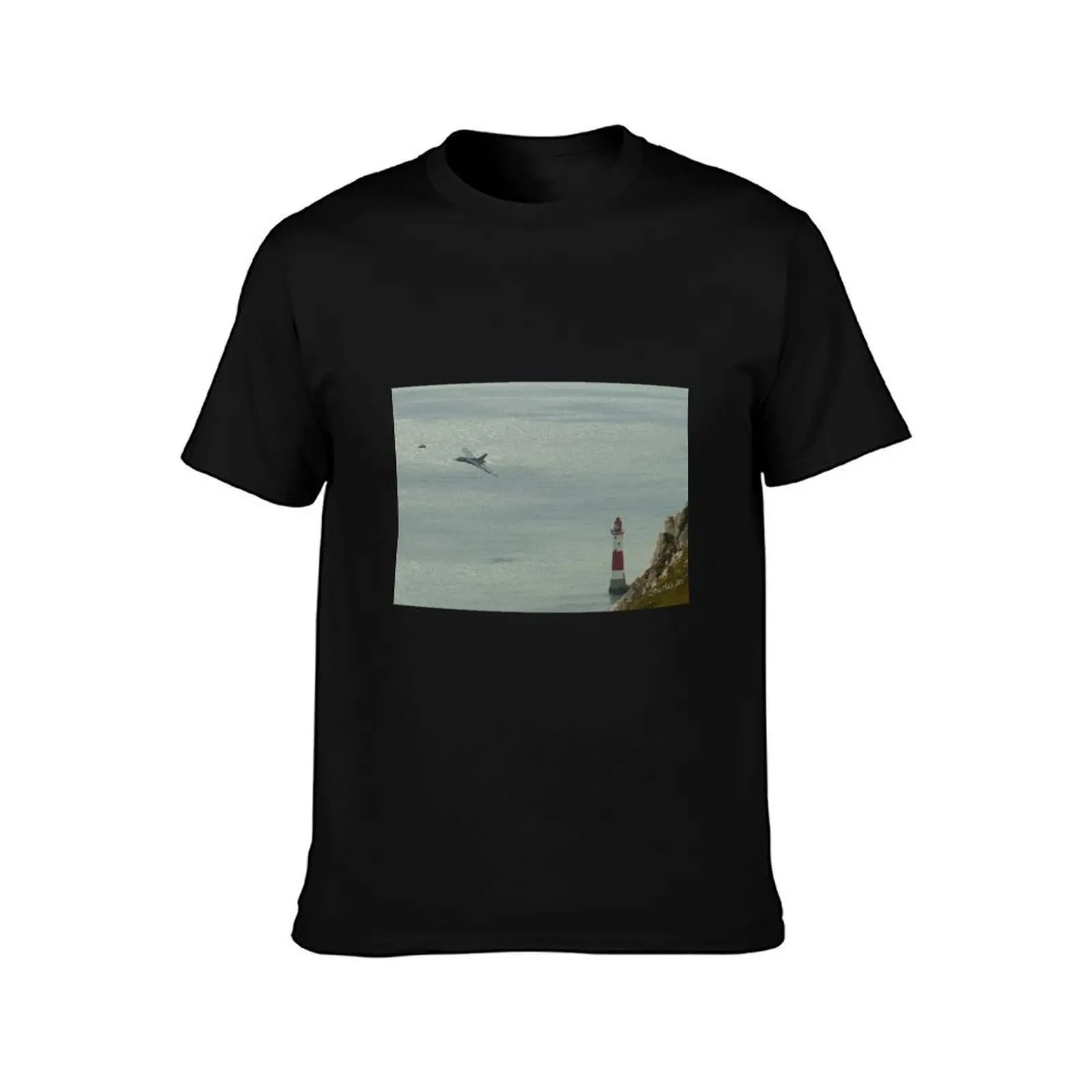 RAF Vulcan over Beachy Head Lighthouse T-Shirt Plus Size Loose Short Sleeve Top T-Shirt