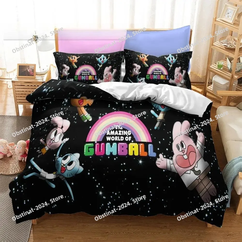 

Amazing World Gumball 3D Darwin Anais Bedding Set Printed Duvet Cover Sheet Pillowcase Bed Soft Quilt Cover Full Queen King Size