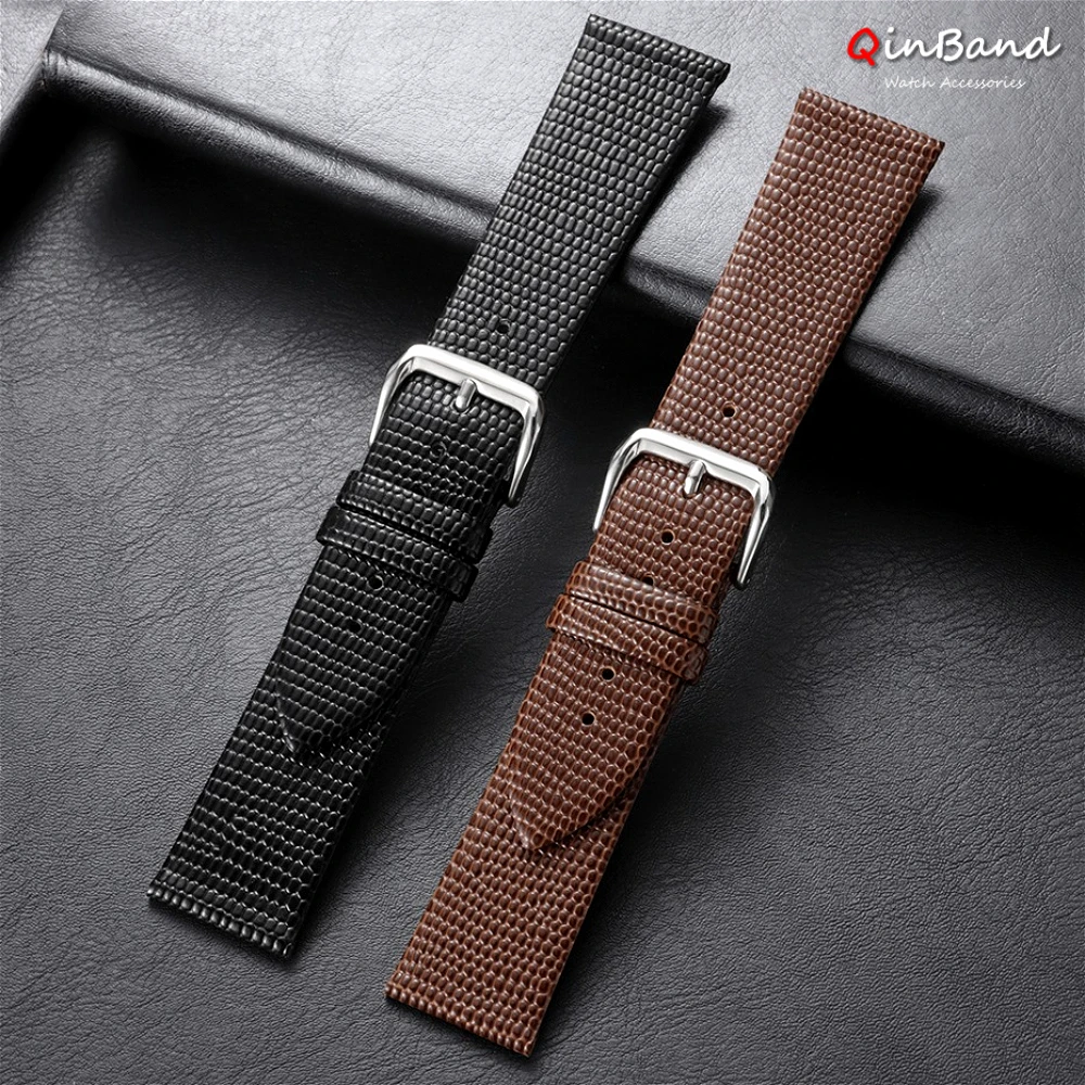 10mm 12mm 14mm 16mm 18mm 20mm 22mm Lizard Pattern Leather Watch Band Ultra-Thin Universal Bracelets Vintage Cowhide Watch Strap