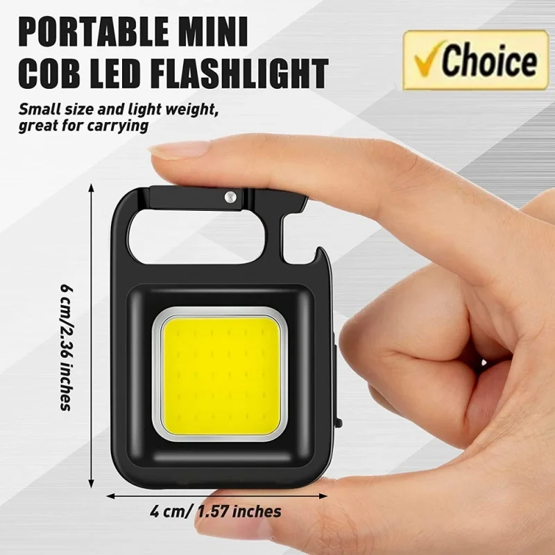 

Mini LED Flashlight Portable COB Outdoor Keychain Work Light USB Charging Waterproof Rechargeable Spotlights Lighting