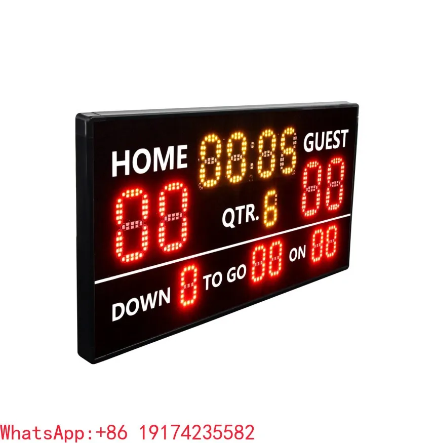 Electronic Rugby Ball Sports Scoring LED Display Digital Scoreboard with Remote American Football Games Score Keeper Board