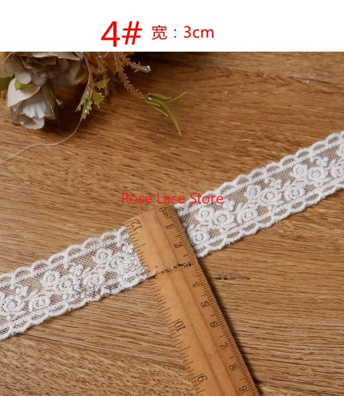 5 yard flower embroidery Lace Trim,  Ivory Cotton tulle trims, For Doll Dress, Costume Design,DIY sewing, Veil Edge,cosplay trim