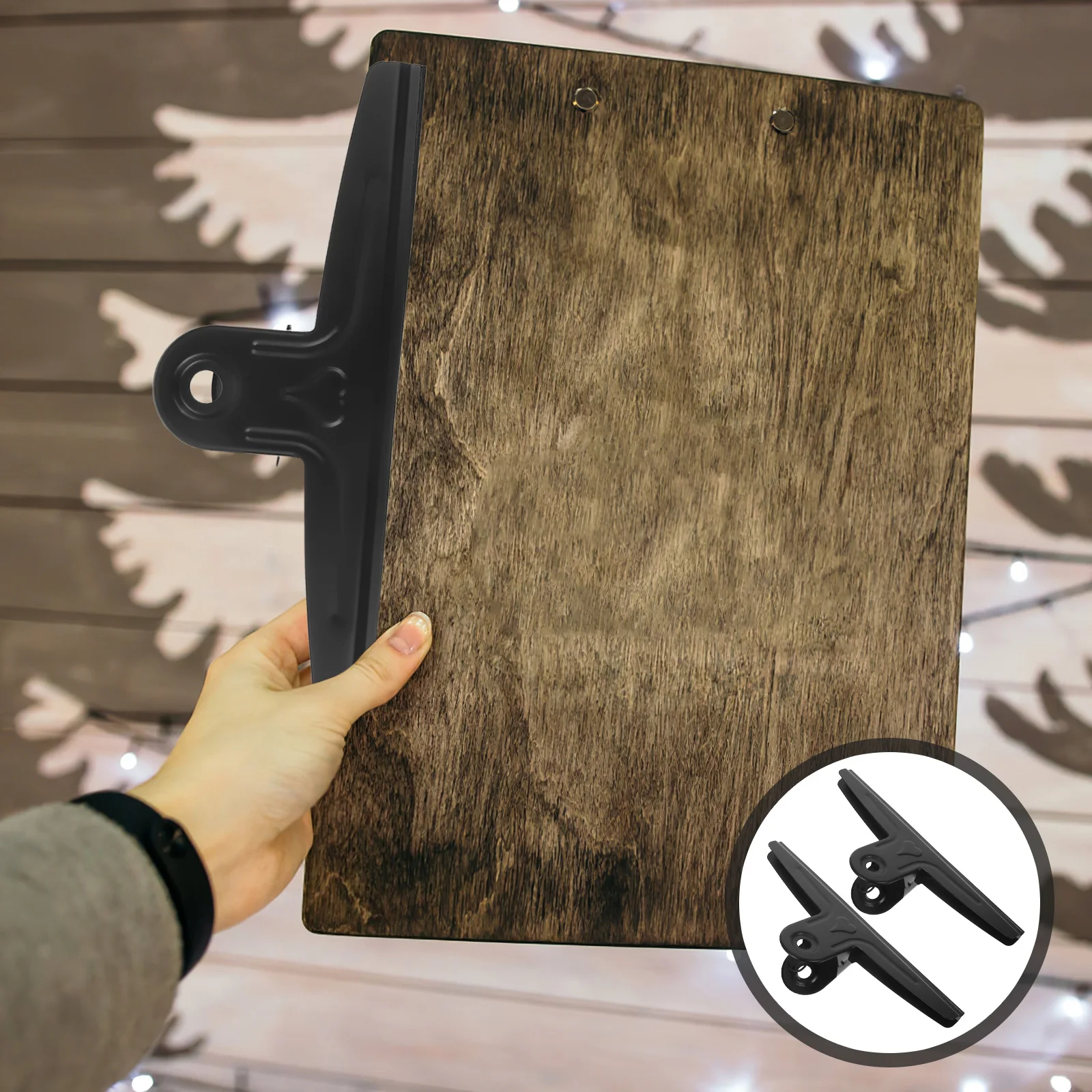 

2 Pcs Drawing Board Clip Clips Book Stainless Steel Black Jumbo Craft Big Clipboard Hardware Office Supplies