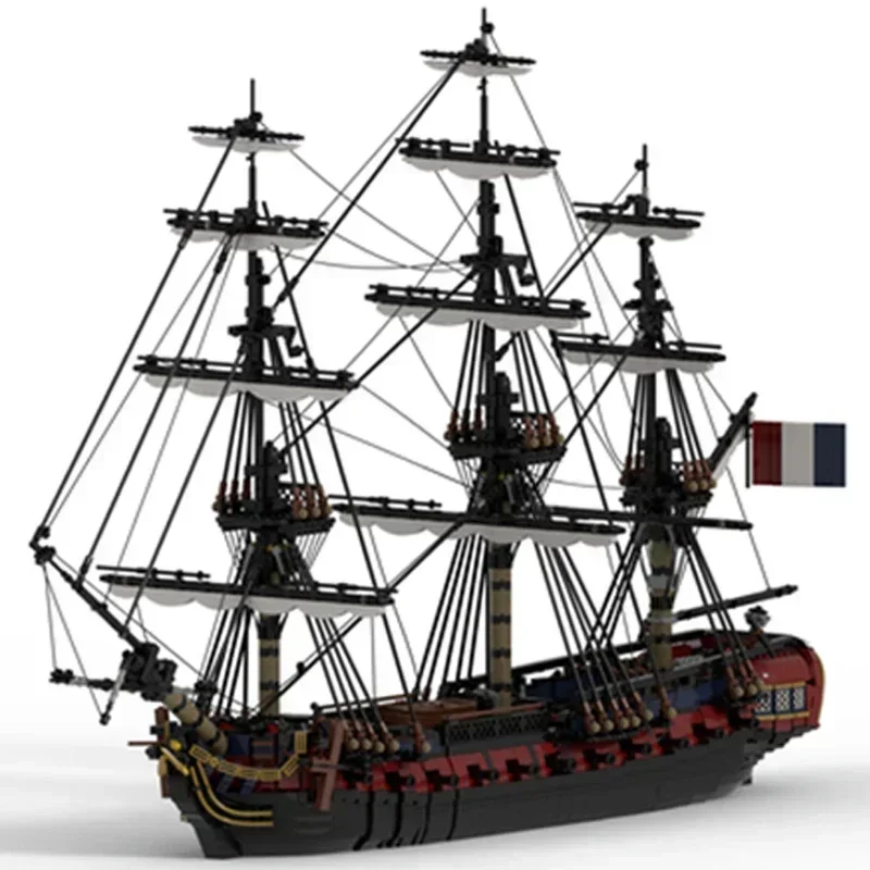 Military Ship Model Moc Building Bricks French Frigate LEmeraude Technology Modular Blocks Gift Christmas Toys DIY Sets Assembly