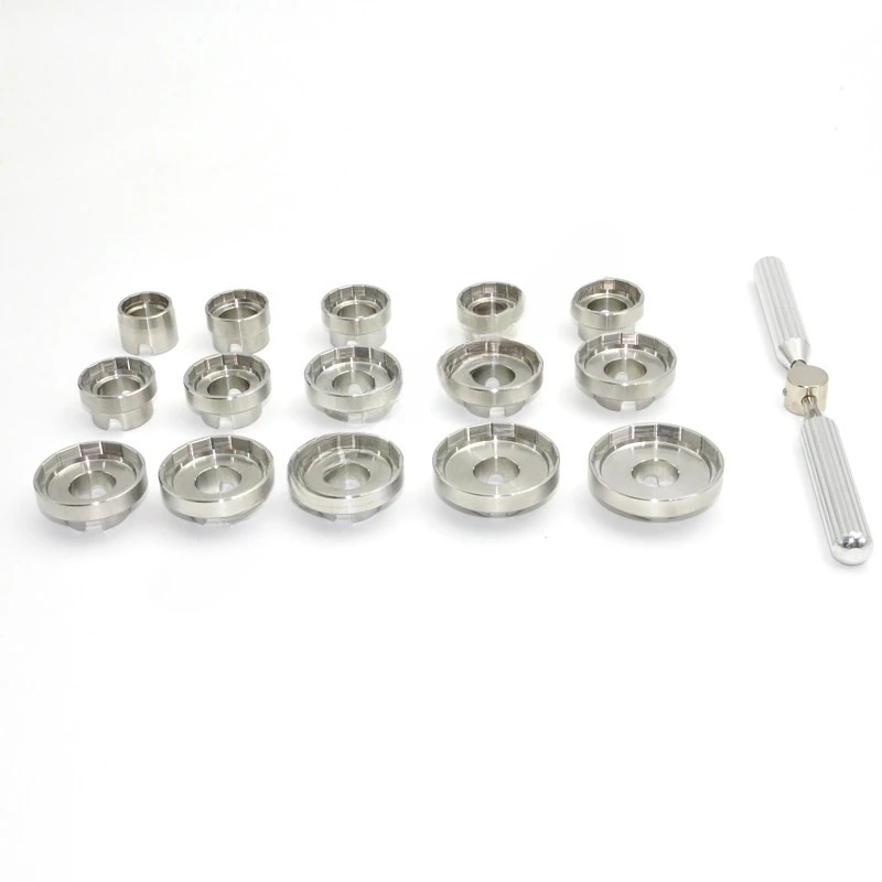 15PCS Watch Back Opener Dies Kit Wrench Type Professional Watch Repair Tools Watch Case Cover Opene Close Tools For Watchmakers