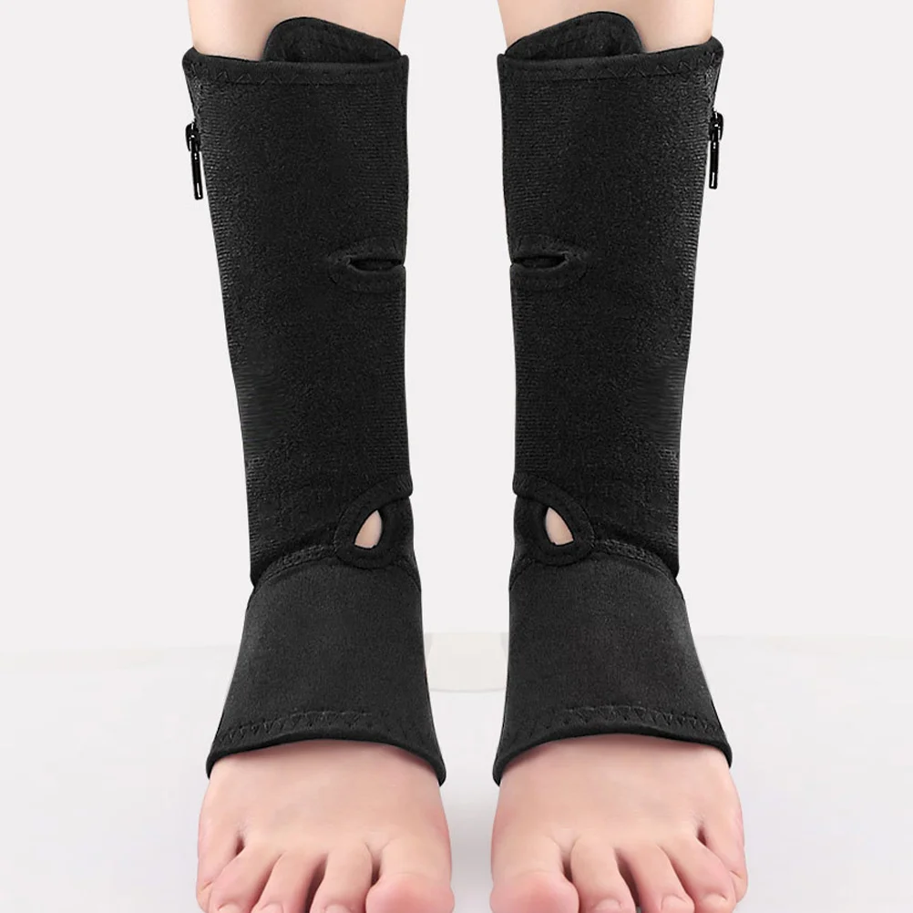 

2 Pcs Sports Ankle Guard Leg Sock Cover Zipper Foot Socks Fixed 2pcs (Black) Braces for Women Arch of Wrap Support Man