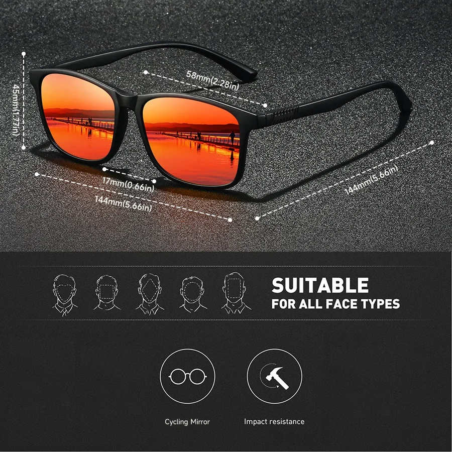 6PCS Fashion Vintage Square Sunglasses Men WomenDriving Man Luxury Brand Designer Sun Glasses Anti-Glare Retro Eyewear