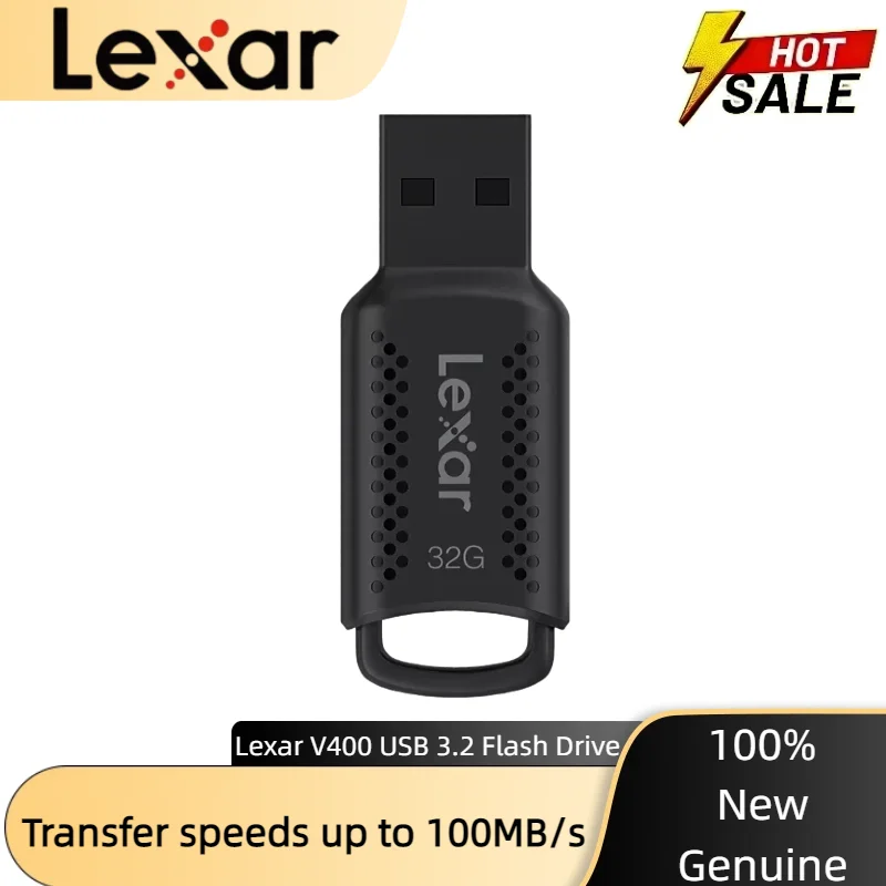 

Original Lexar USB Flash Drive V400 USB 3.2 Pen Drive 32GB 64GB Black Memory Stick Original Flash U Disk for Computer Hot Sale