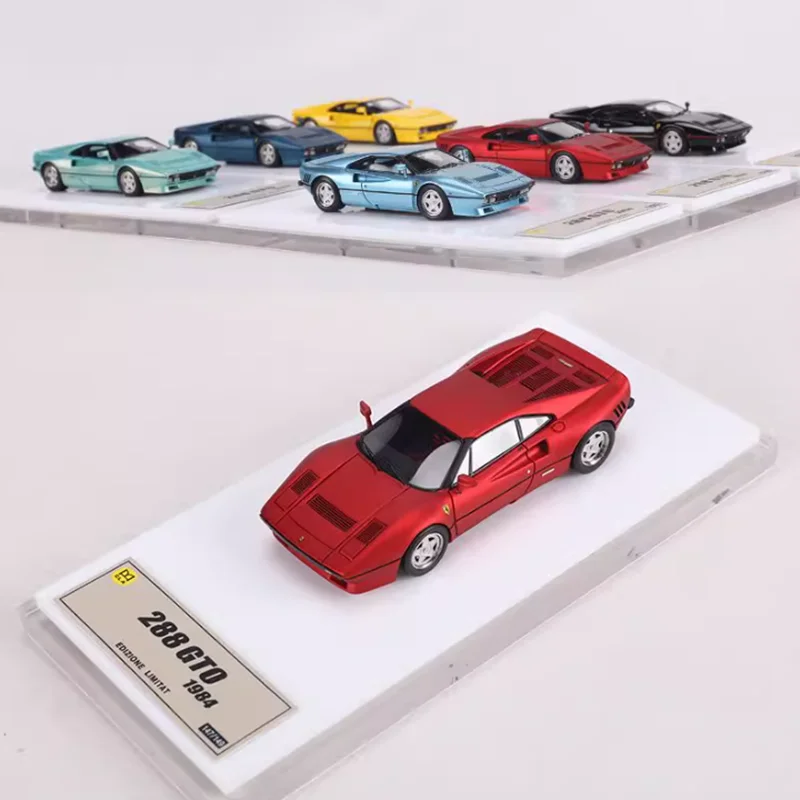 DMH 1:64 مقياس 288 GTO 1984 الراتنج محاكاة نموذج سيارة مجموعة ثابتة مزين هدية تذكارية هواية ولعب