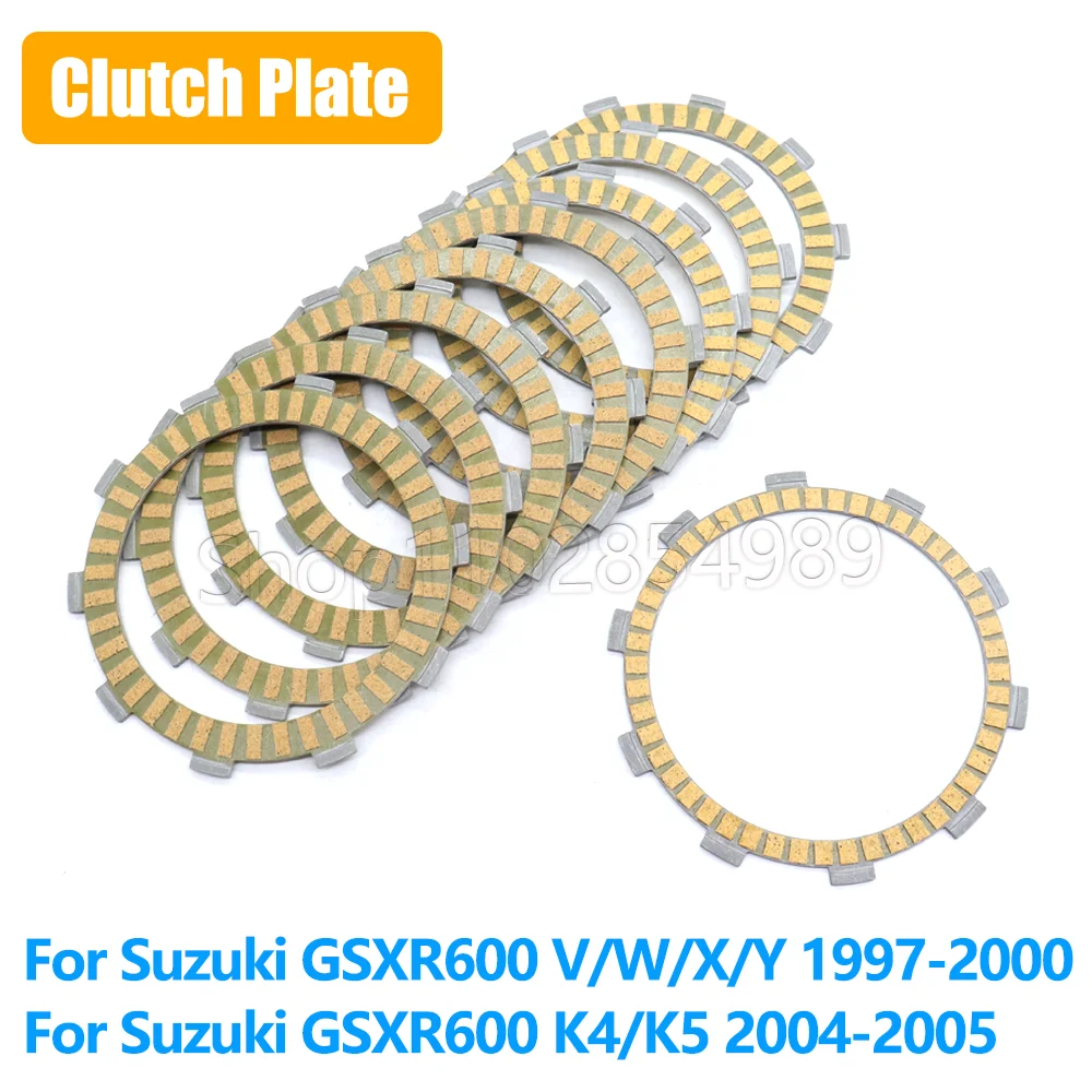 For Suzuki GSXR600 V/W/X/Y 1997 1998 1999 2000 GSXR 600 K4 K5 2004 2005 GSX-R600 Motorcycle Clutch Friction Plate Set Disc Kit