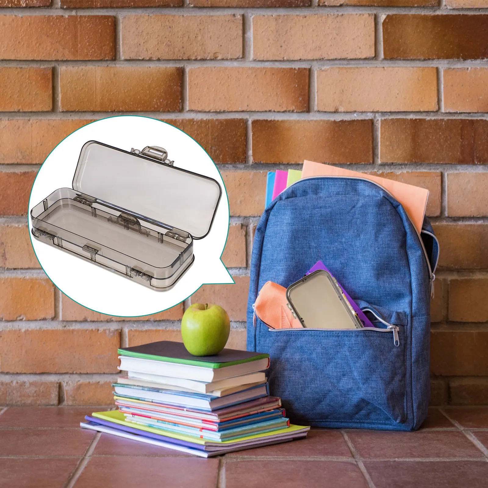 

Прозрачный пластиковый пенал большой вместимости для ручек, карандашей, текстовыделителей, маркеров, акварельных принадлежностей