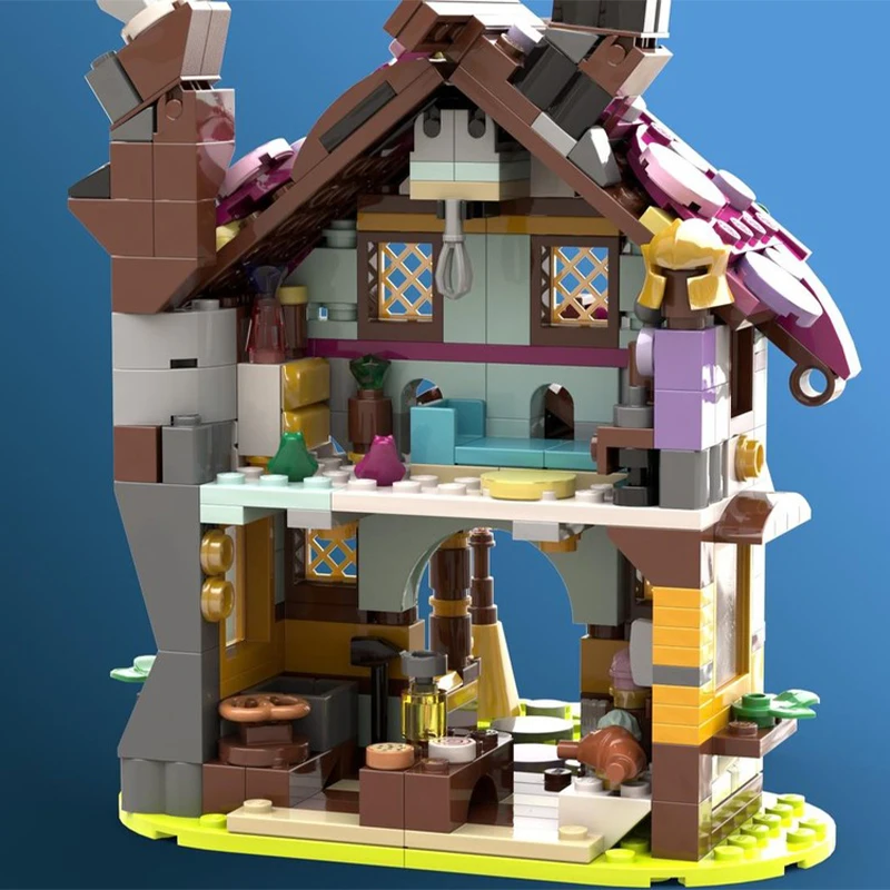 371PCS MOC Fairy Tale Christmas Gingerbread House Candy Decor DIY Model Building Blocks Birthday Toys Gift Holiday