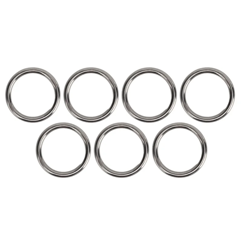 7 Pcs 304 Stainless Steel Metal O Ring Waterproof Rustproof Seamless Welded Round O Ring For Fitness Hoops Yoga Rings 7x50MM