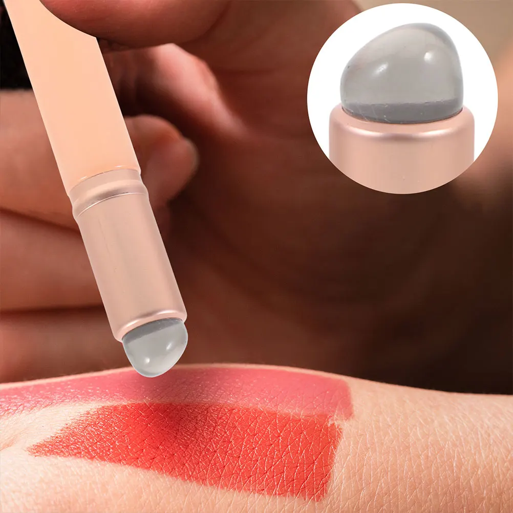 

4Pcs Reusable Silicone Lip Brush Round Tip Precision Applicator for Lipstick Balm Mud Travel-Friendly Makeup Tool Set