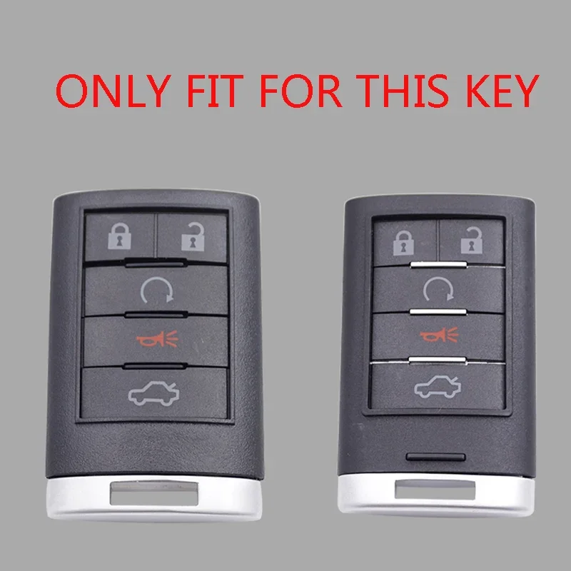 Silicone Car Key Cover Case shell For Cadillac CTS XTS DTS SRX 2013-2014 ATS Escalade 5button Smart Key accessories