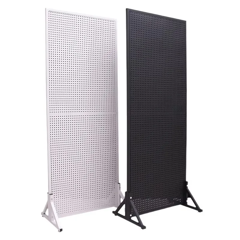 Vertical Standing Pegboard Display Shelf With Round Holes For Kitchen Accessories Jewelry And Supermarket Merchandise