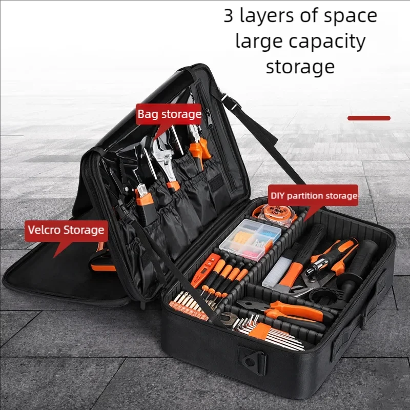 Tool bag portable multi-functional Oxford cloth canvas large thickened wear-resistant portable electrician repair tool bag