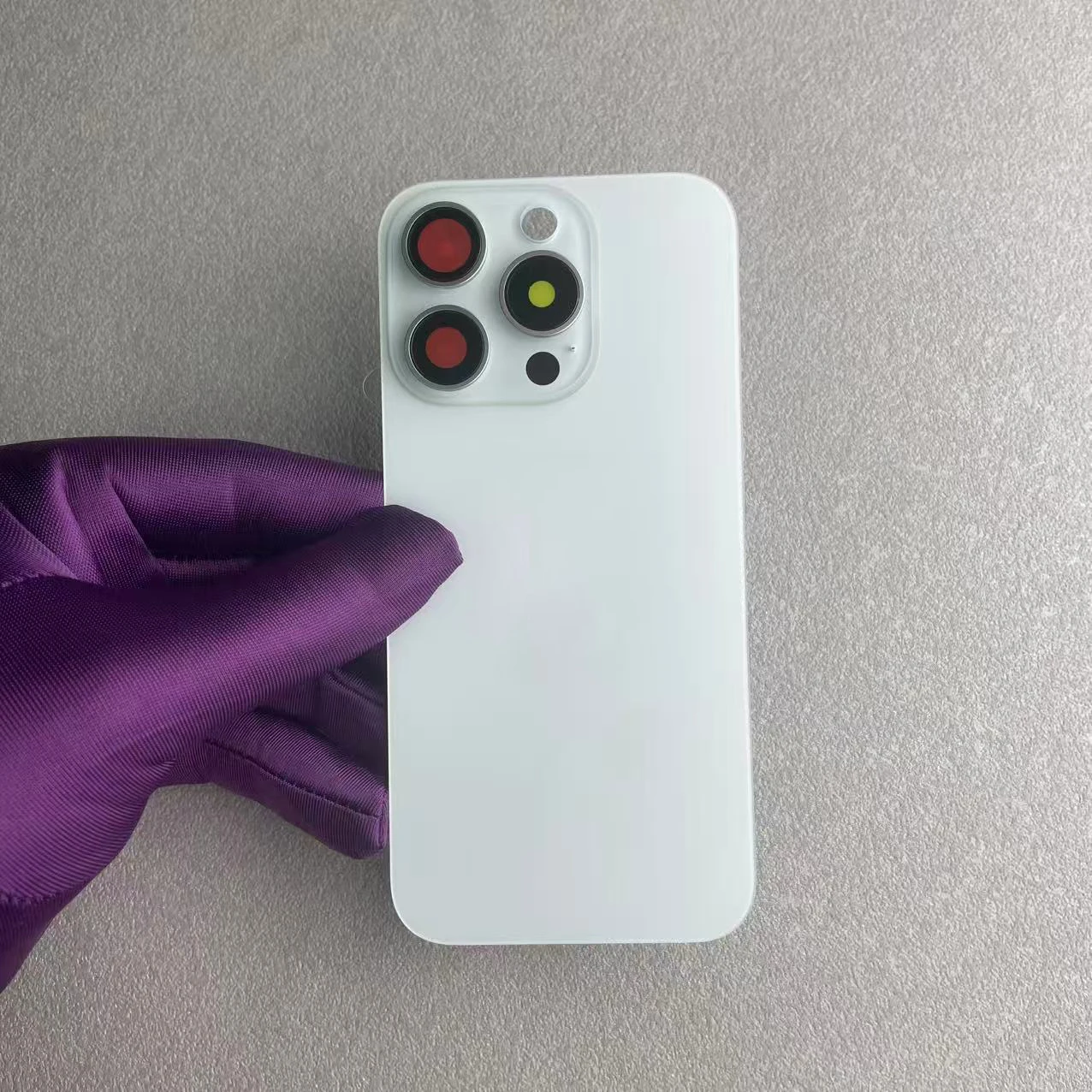 1 Stück Rückglas für iPhone 15 Pro/15 Pro Max, Rückglasplatte, Akkuabdeckung, Ersatzteile, Rückgehäuse mit Kameralinse – Detail 2