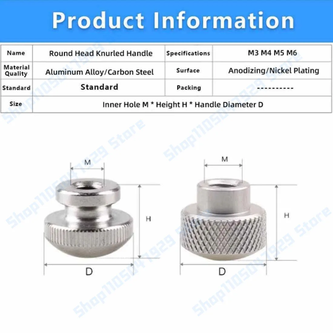 Peijian 1pcs/lot M3 M4 M5 M6 Aluminum/carbon Steel Knurled Thumb Nuts High-type/dome Hand Grip Knob Nuts