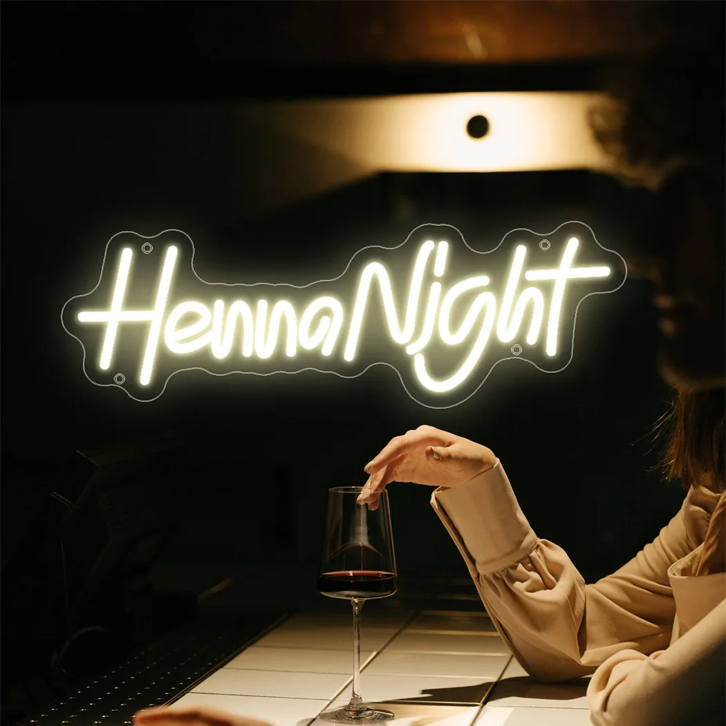 Henna Night LED Neon Sign Wedding Neon Signs Bridal Decoration for Wedding Bedroom Party Room Wall Art Party Decor Neon Led Sign