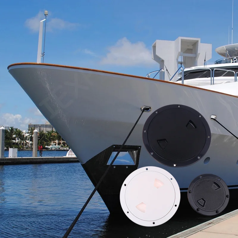 

NewABS Plastic Round Non-Slip Inspection Hatches Screw Out Access Hatch Cover 4'' 6'' 8'' With Detachable Cover For Kayaks Yacht