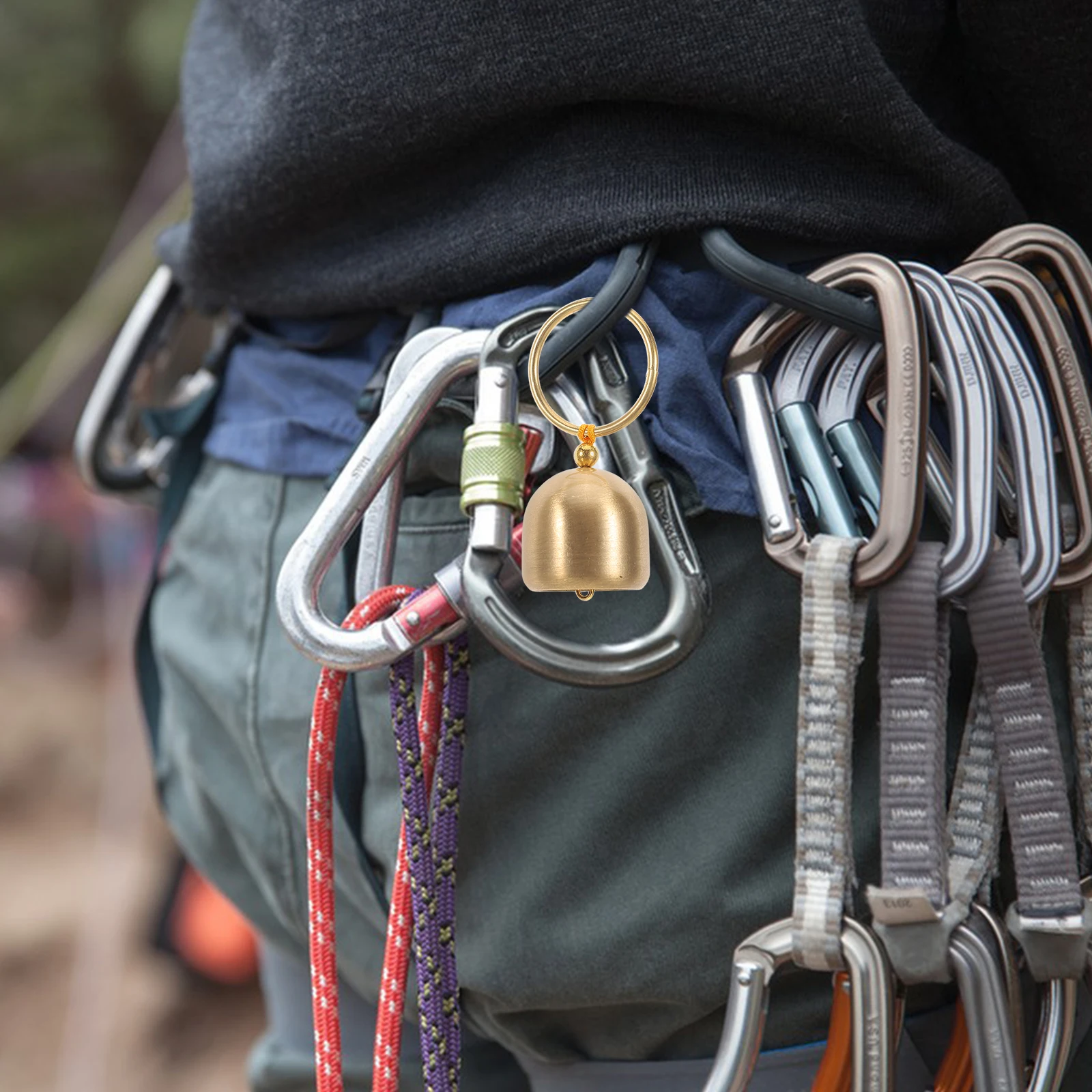 

1pc Outdoor Bell Brass Hanging Decoration For Backpack Keychain Anti Bear Bells Camping Hiking Wind Chime Metal Small Golden