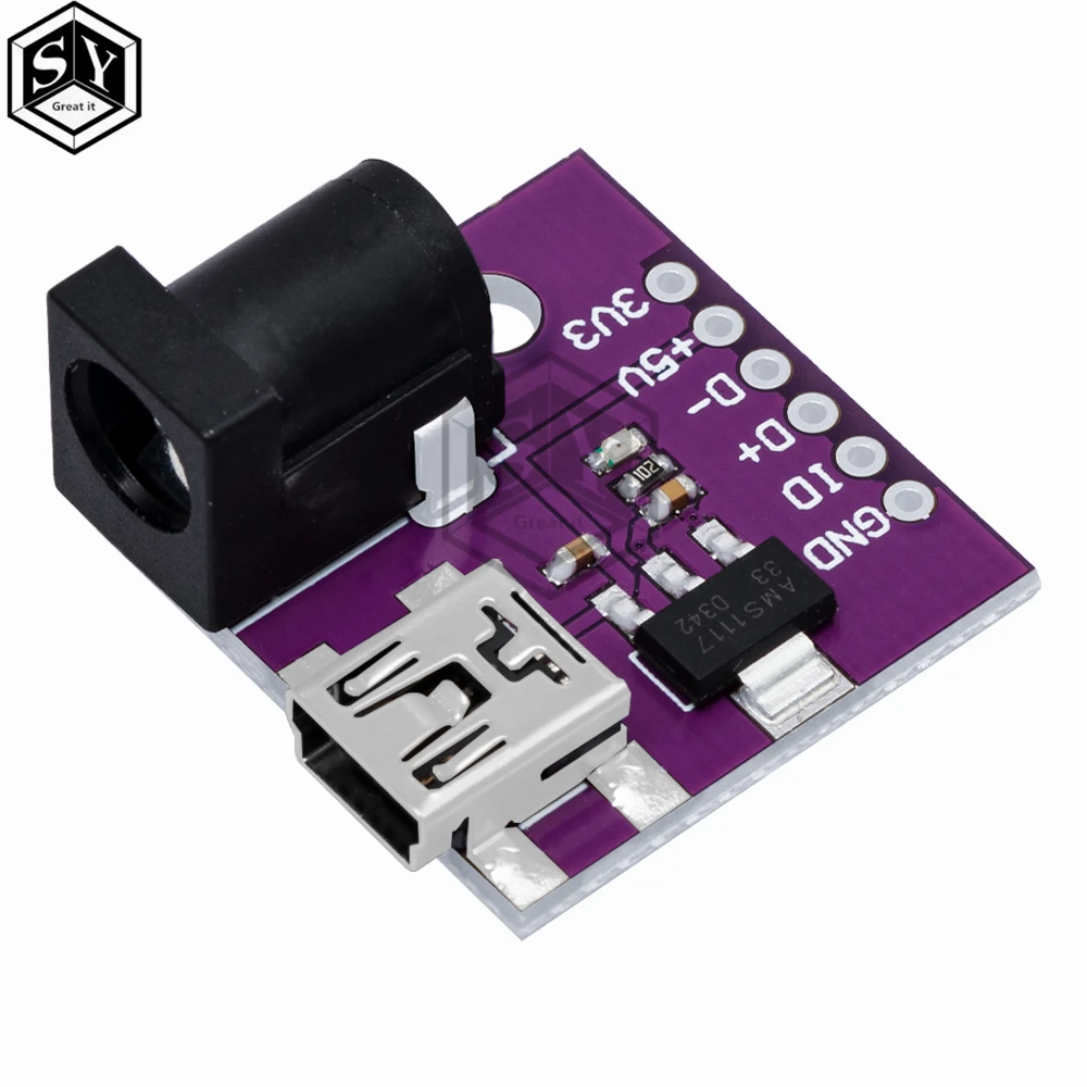 MINI-USB-5P DC005 socket DC power step-down module transformer 12V 5V to 5V 3.3V