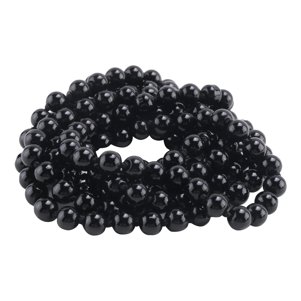 FZFZ ファッション フェイク パール ロング セーター チェーン ネックレス - ブラック