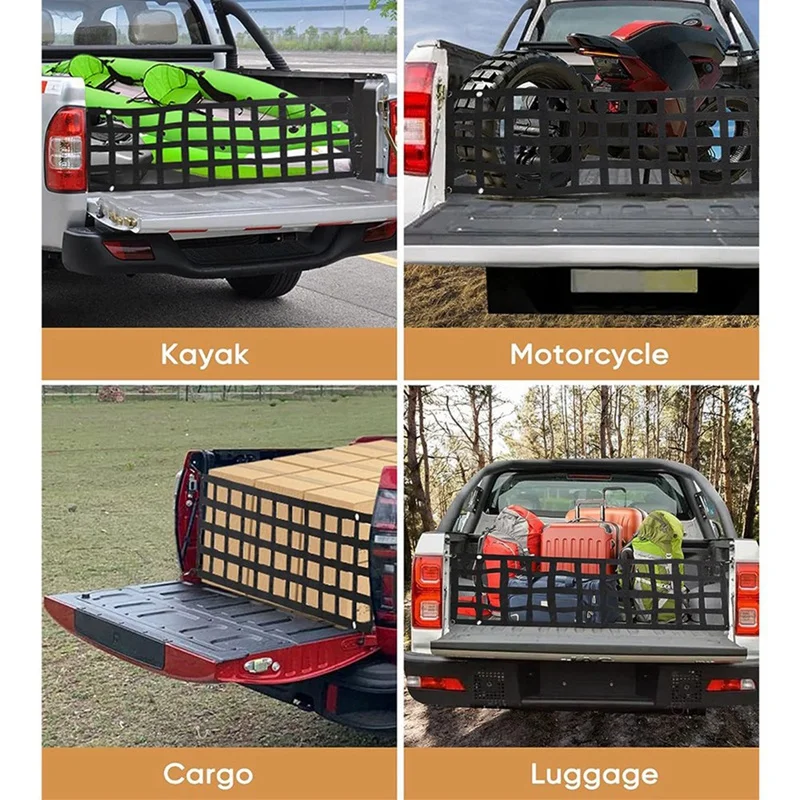 Car Trunk Organizer Net Protection Pickup Truck Bed Cargo Mesh Tailgate Net Cargo Storage Netting Divider Accessories