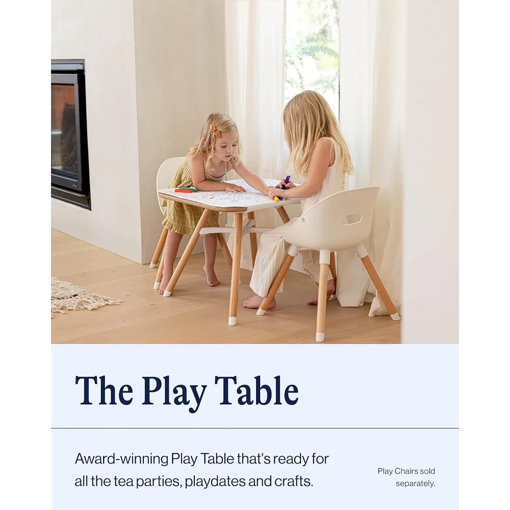 The Play Table,Wooden Preschool Table and Kids Activities Table with Easy to Clean Surface - Quick & Easy Set Up-Safe and Secure