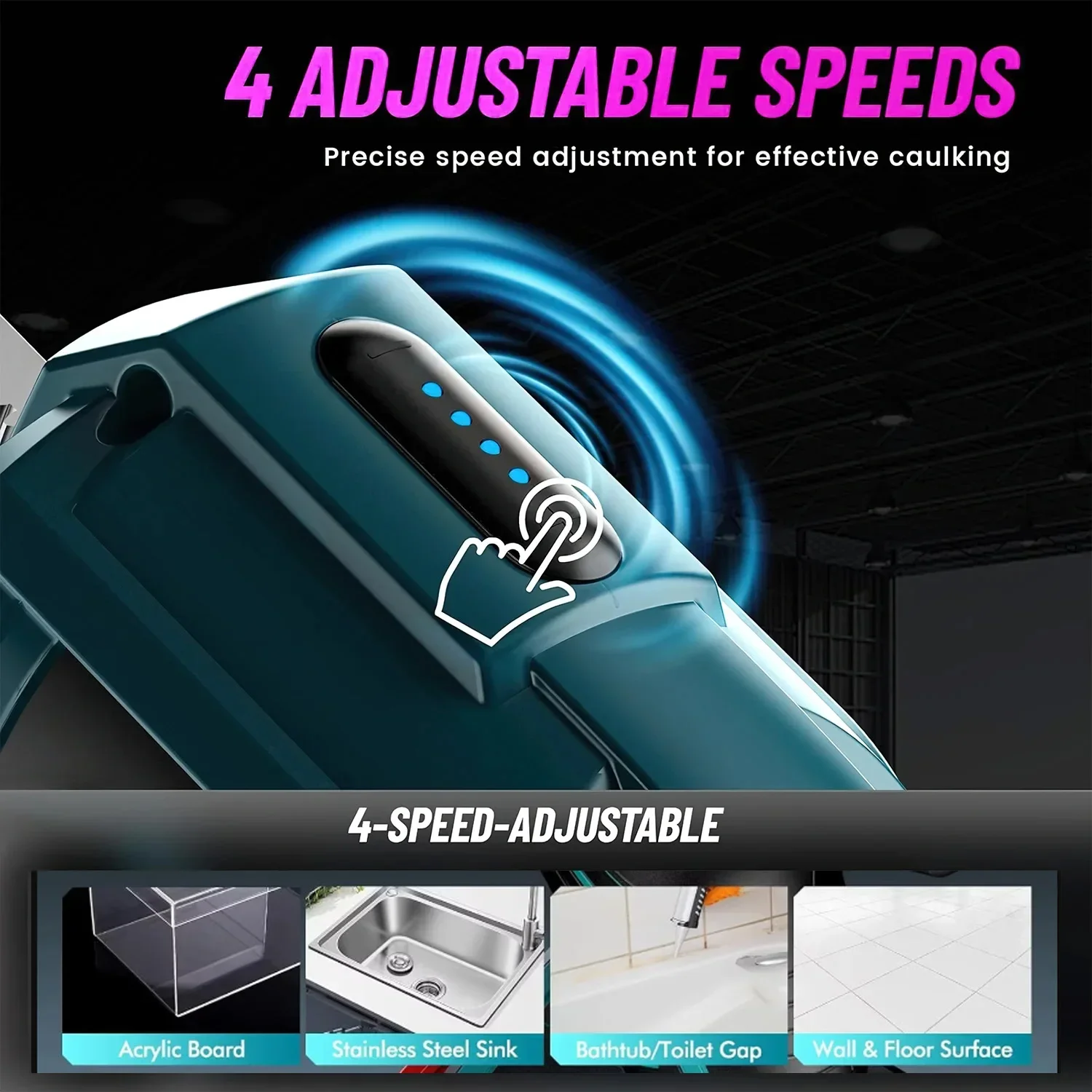 مسدس السد الكهربائي بدون بطارية لاسلكي 4 سرعات مسدس تسرب الزجاج أبواب النوافذ ملء الخياطة لبطارية ماكيتا المتوافقة