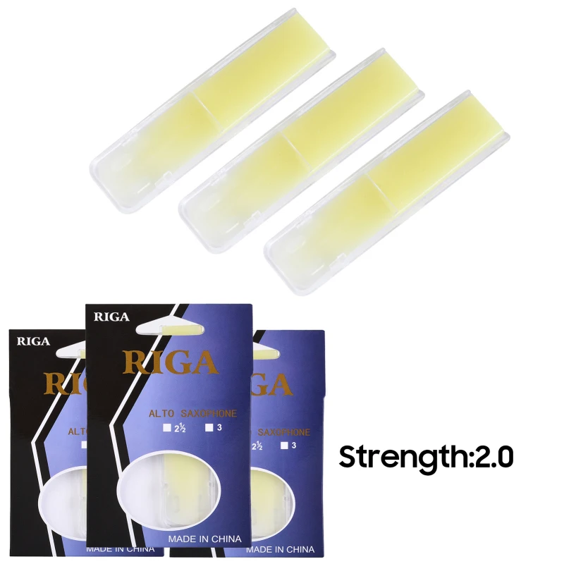RIGA 3pcs Alto Saxophone Reeds Sax Resin Reed Saxophone Accessories Strength 2.0 Alto Saxophone Accessories