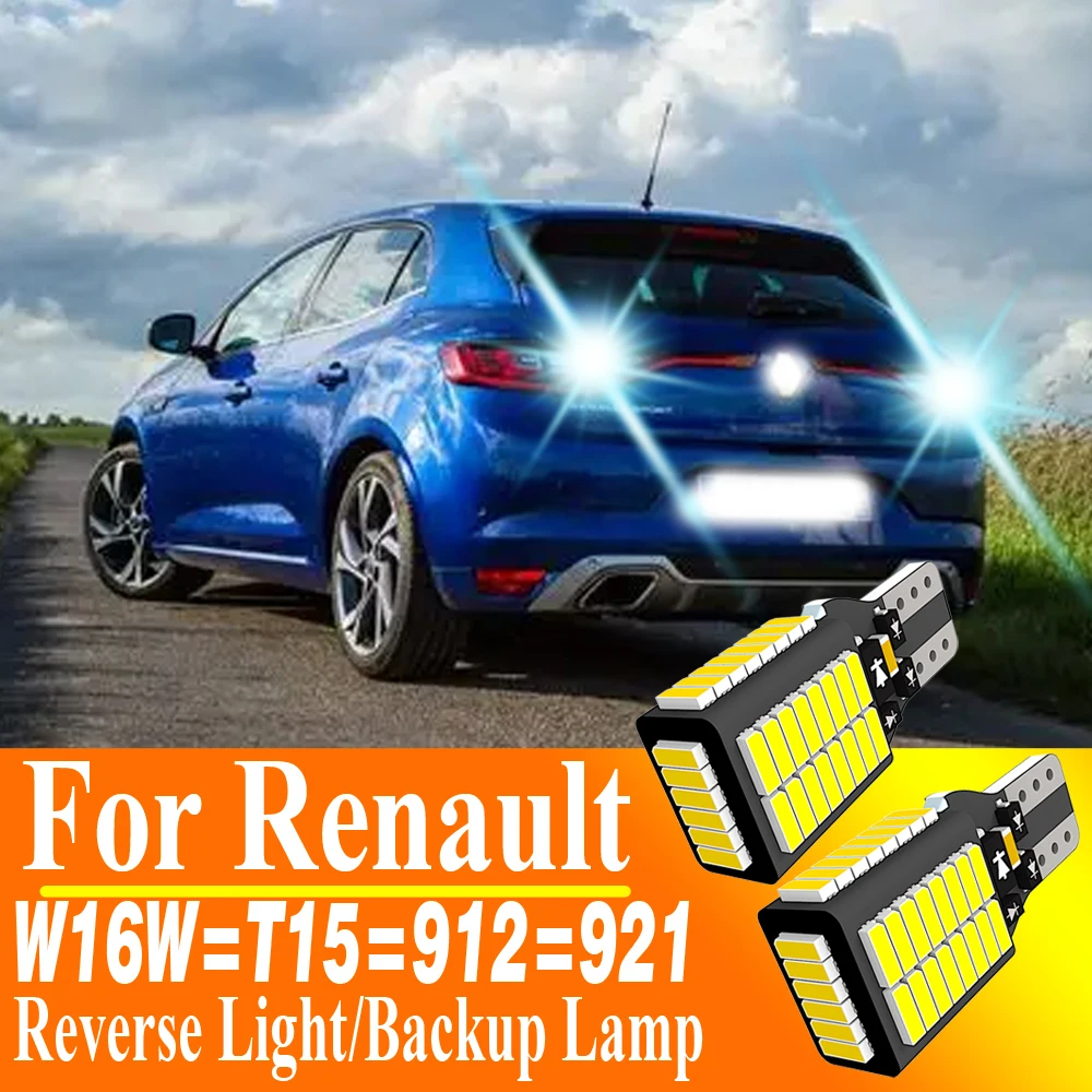 2pcs W16W T15 Led Canbus Reverse Light Lamp For Renault Megane 3 4 Laguna Koleos 1 Twingo 2 Espace 5 Grand Scenic Fluence Arkana