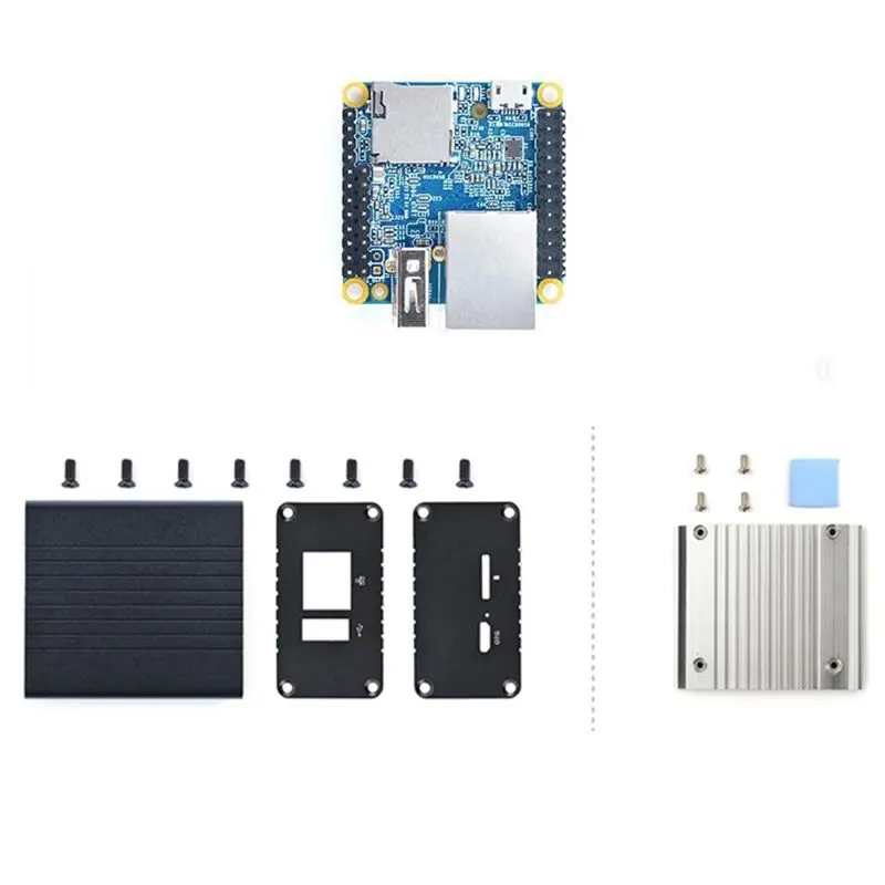 

[ABDH] Комплект для разработки NanoPi NEO: плата Allwinner H3 Quad Core 256 МБ ОЗУ + радиатор + металлический корпус, готовая система OpenWrt/LEDE