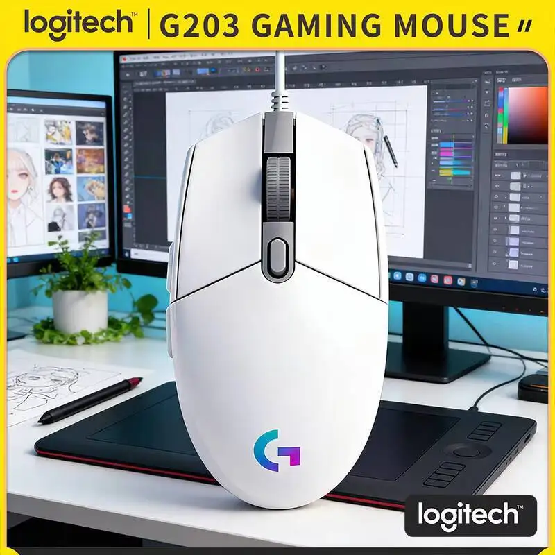 

Logitech G203 Prodigy RGB Gaming Mouse Wired 8000 DPI 6 Buttons On-Board Memory 1000Hz Polling Windows Mac Quick