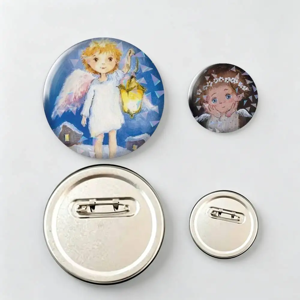 Healing Little-e Angel-l Brooch Metal Badge Brooch, Fashion Decorative Pins for Hat Bag Clothing Decoration Gift,Souvenir.