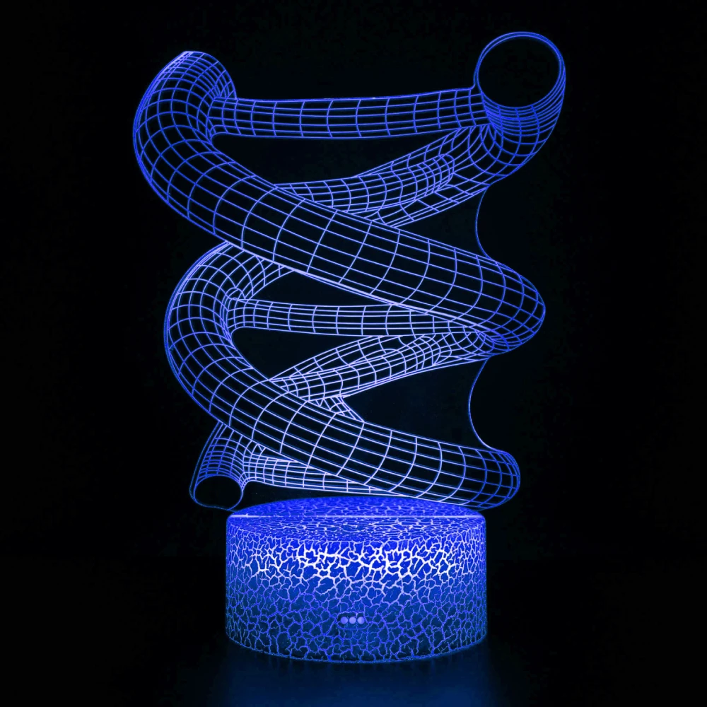 Nighdn DNA Model 3D Illusion Lamp LED Night Light 7 Color Changing Nightlight Bedroom Desk Lamps for Kids Gifts Home Decor