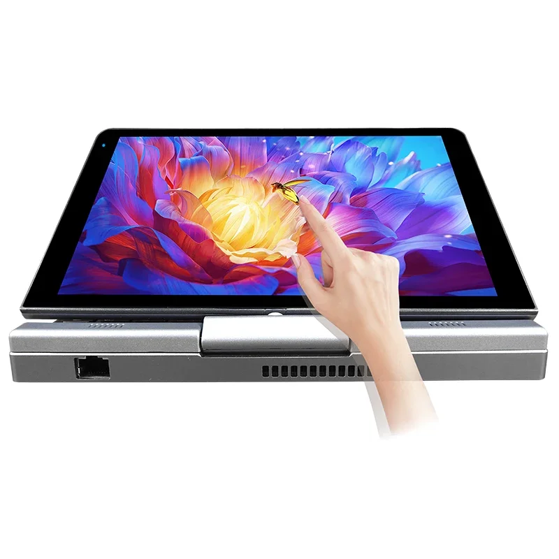 DJS Tech 8 inch mini swivel screen laptop 2 in 1 touch screen business office drawing design folding small computer