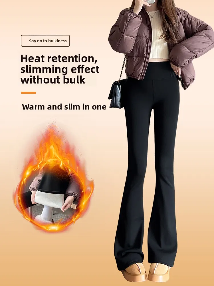 Spodnie Bell Bot plus size damskie zimowe ocieplane spodnie do jogi, legginsy, ciepłe, codzienne długie spodnie