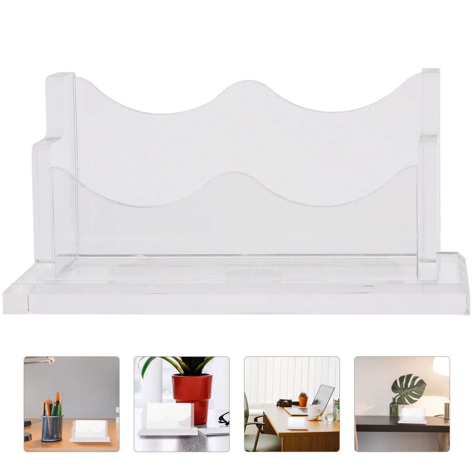 

Acrylic Business Holder 50-60 Cards Desktop Card Stand Office Supply Transparent Name Card Display Organizer For Office Use