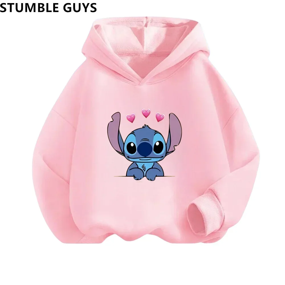 Aloha Stitch Sweatshirt Hoodies Fashion Pullover Anime Hoody Cartoons Girls Boy Kids Long sleeve Casual Clothes Stitch Trucksuit